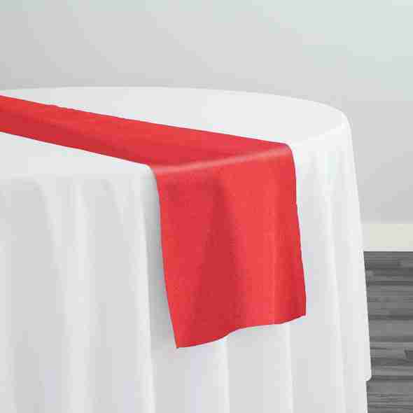 Premium Poly (Poplin) Table Runner in Red 1191 | Rental