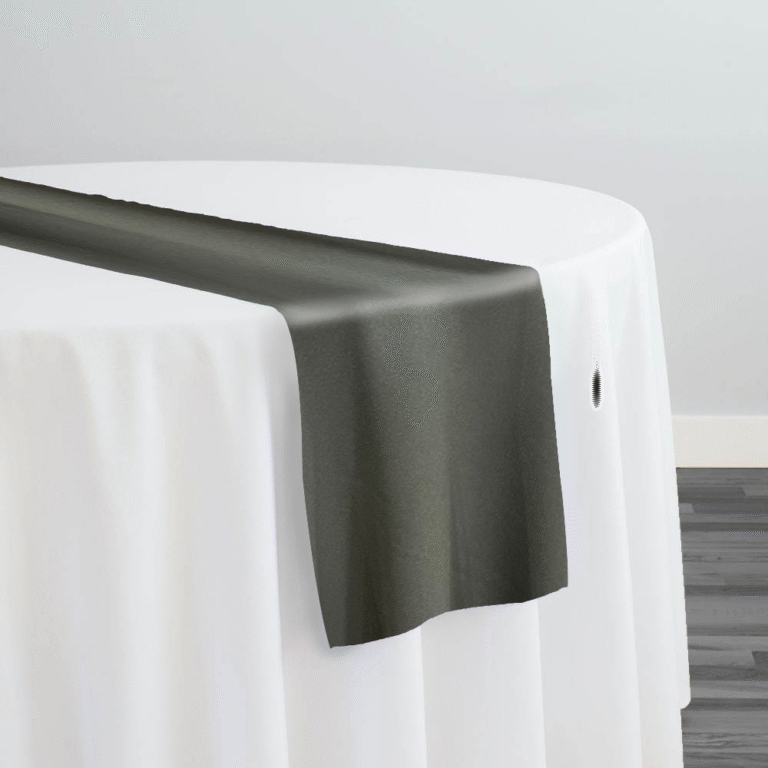 Scuba (Wrinkle-Free) Table Runner in Gunmetal | Rental Scuba (Wrinkle-Free) Table Runner in Gunmetal | Rental