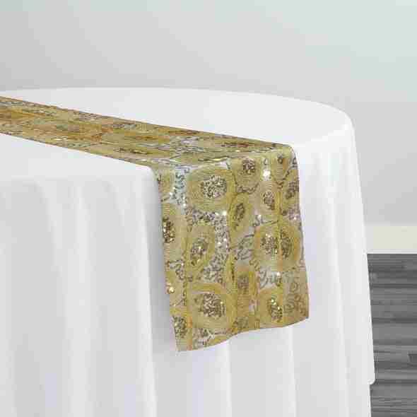 Sienna Design Table Runner in Gold | Rental