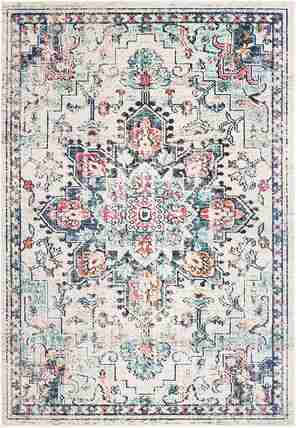 Boho Chic Vintage Distressed Medallion Area Rug, 5′ 3″ x 7′ 6″, Cream/Blue | Rental Boho Chic Vintage Distressed Medallion Area Rug, 5′ 3″ x 7′ 6″, Cream/Blue | Rental