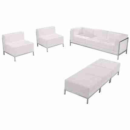 Package – Imagination White Sofa, Chair & Ottoman Set Rental | Rental