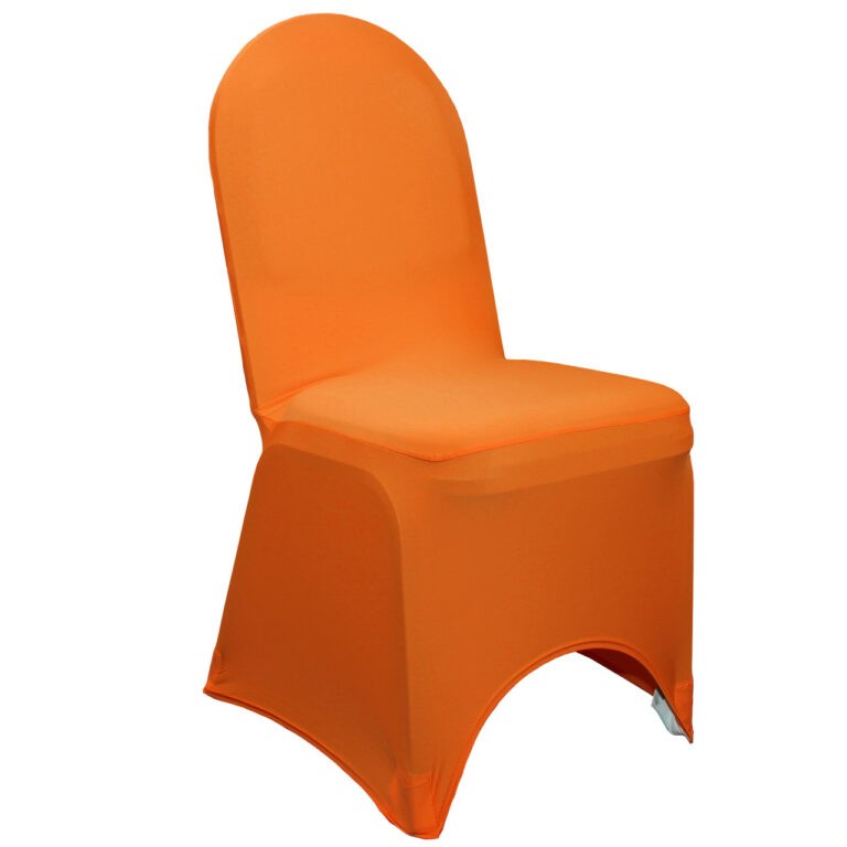 Stretch Spandex Banquet Chair Cover Orange | Rental Stretch Spandex Banquet Chair Cover Orange | Rental