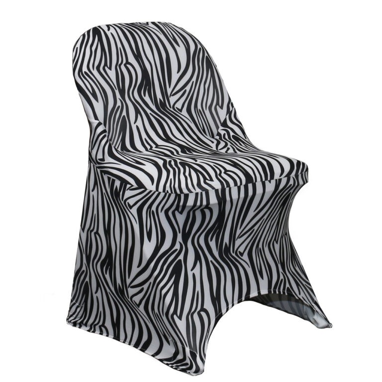 Stretch Spandex Folding Chair Covers Zebra | Rental Stretch Spandex Folding Chair Covers Zebra | Rental
