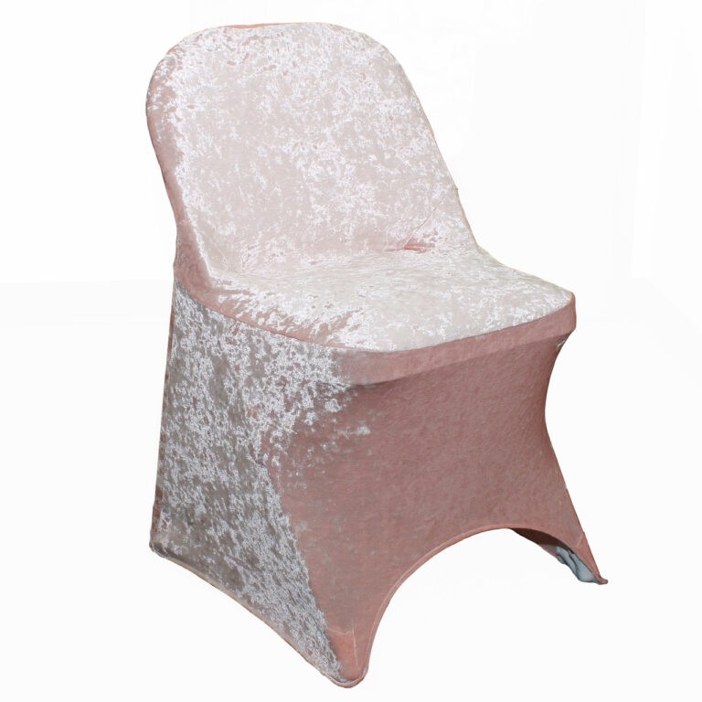 Velvet Spandex Folding Chair Cover Blush | Rental