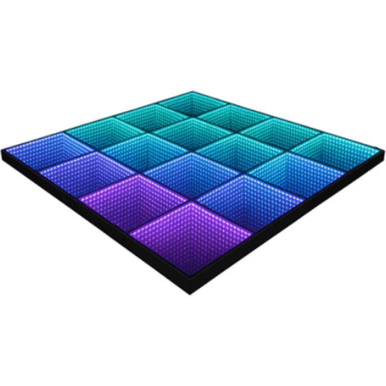 20′ x 20′ LED Infinity Illuminated Mirror Dance Floor Piece | Rental